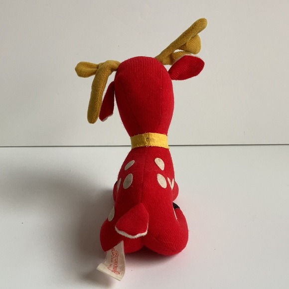 Vintage Fun World, Inc. Taiwan stuffed red reindeer white spots Christmas - Picture 5 of 16
